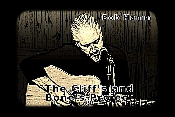 A graphic illustration of musician composer Bob Hamm, The Cliff's and Bone's Project.