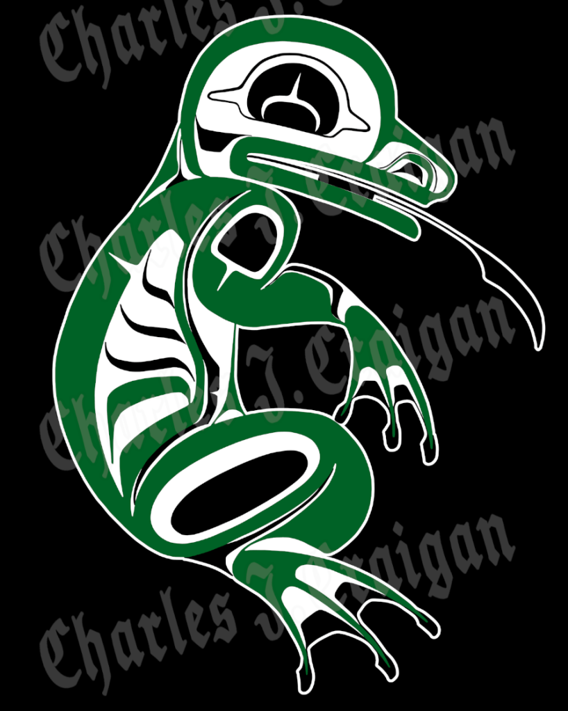 'Water Spirit' a Traditional Pacific Northwest Native Frog Design by Sechelt Artist Charlie Craigan.