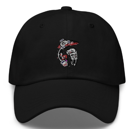 Raven Design Cap by Salish Artist Charles J Craigan