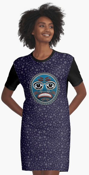 Grandfather Moon Dress by Salish Artist T S Ni hUiggin