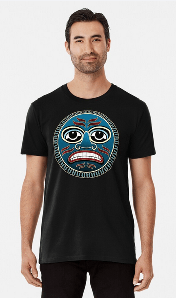 Grandfather Moon Pacific Northwest Coast Native T-shirt by Coastal Salish Artist T S Ni hUiginn.