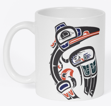 Raven Design Mug by Salish Artist Charles J Craigan