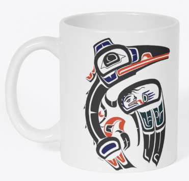 Raven Mug Design by Salish Artist Charles J Craigan