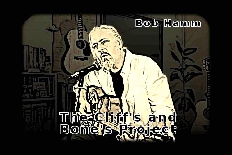 A graphic illustration of musician composer Bob Hamm, The Cliff's and Bone's Project.