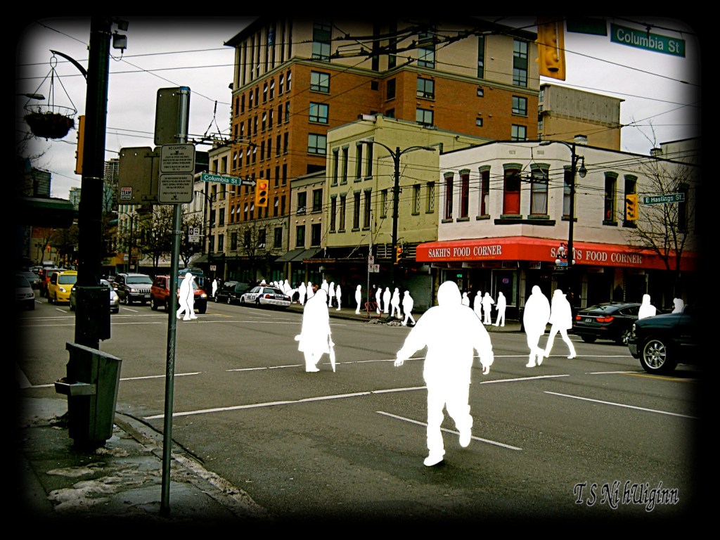 Erased on Hastings Street, British Columbia, a photo illustration by TS Ni hUiginn