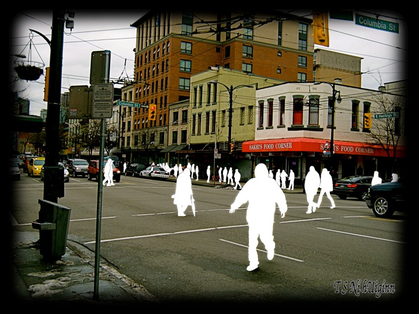 Erased on Hastings Street, British Columbia, a photo illustration by TS Ni hUiginn