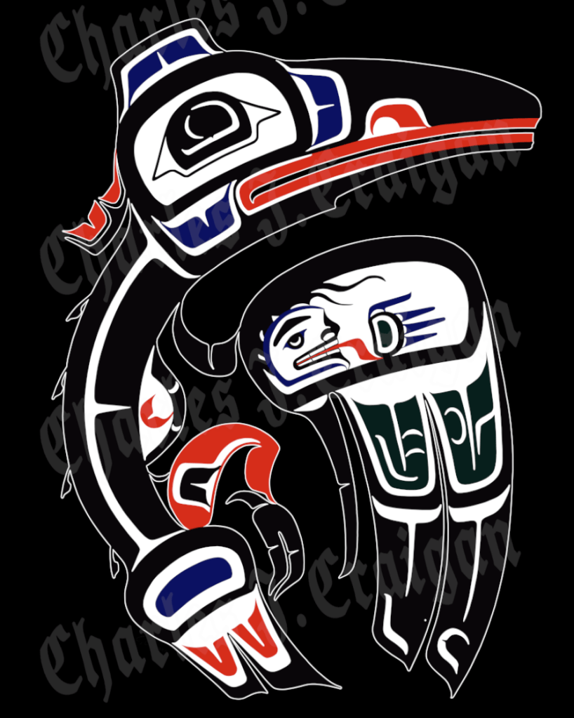 Raven Design by Salish Artist Charles J Craigan