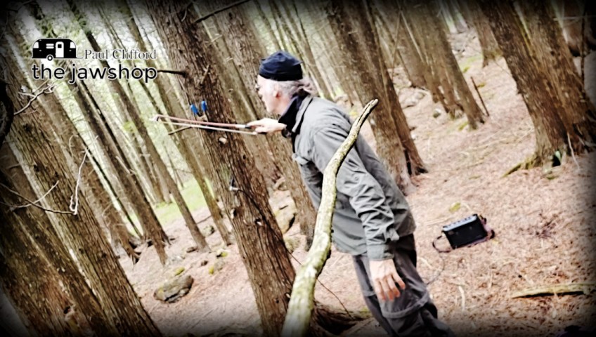 Screen shot of Paul Clifford of the Jawshop Adventure Recording Studios from his Cedar Branch Scout video as seen on youtube.