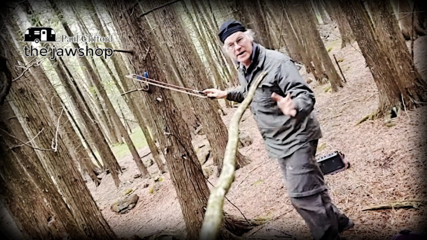 Screen shot of Paul Clifford of the Jawshop Adventure Recording Studios from his Cedar Branch Scout video as seen on youtube.